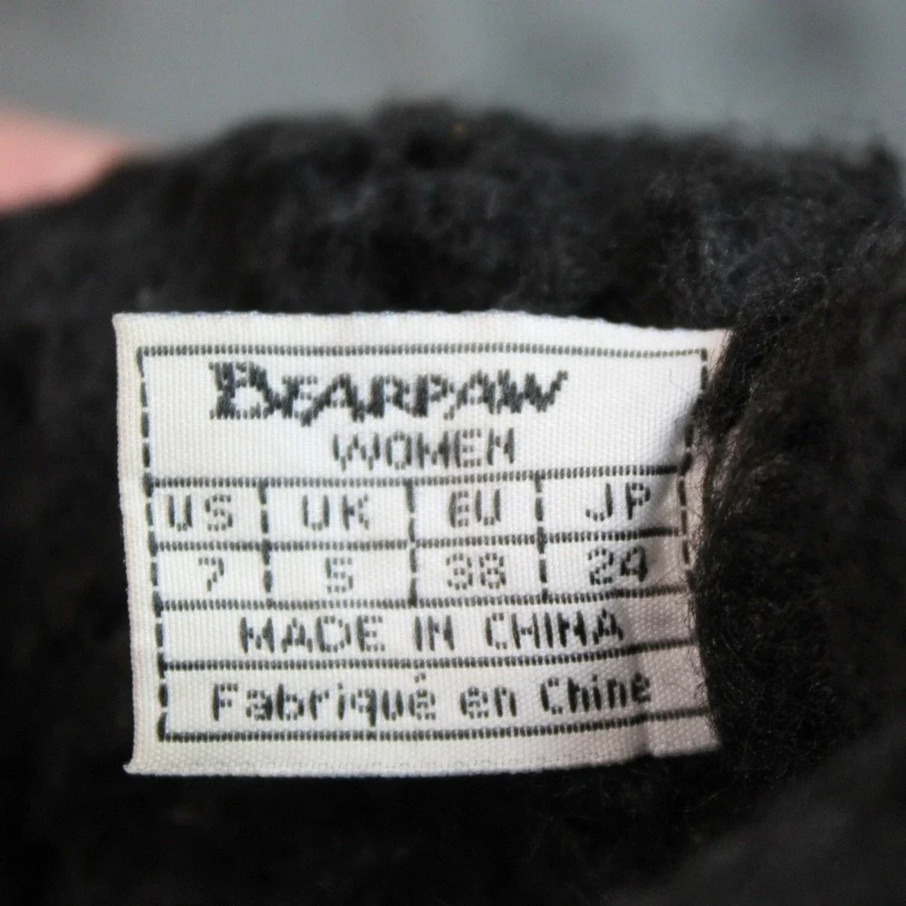 Bearpaw Catherine Women Black Suede Wool Blend‎ Lining Buckle Boots 2182W Size 7